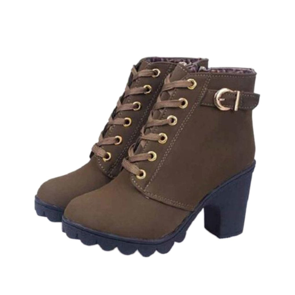 Liora Suede Mid-Heel Ankle Boots