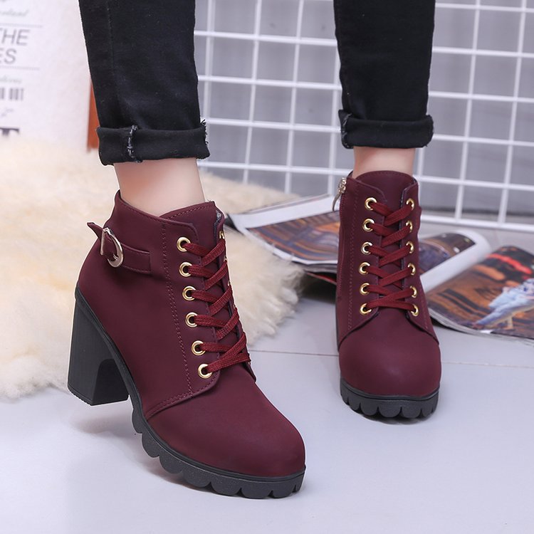 Liora Suede Mid-Heel Ankle Boots