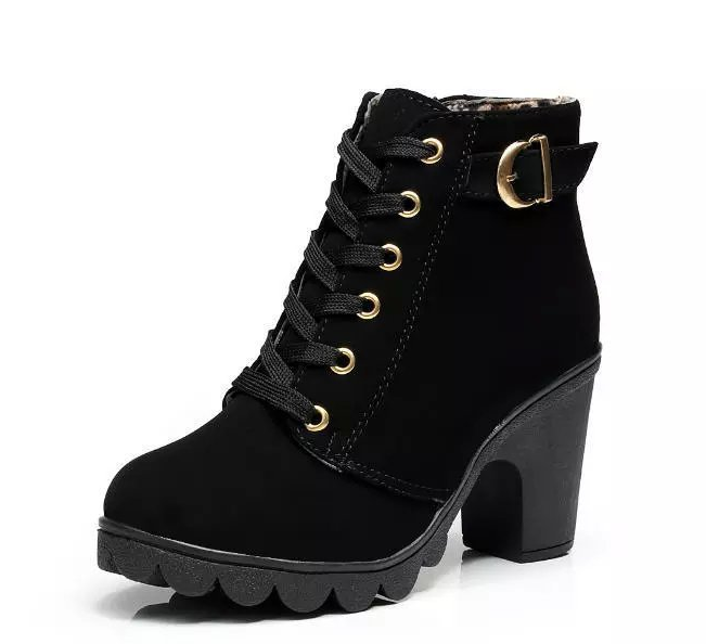 Liora Suede Mid-Heel Ankle Boots