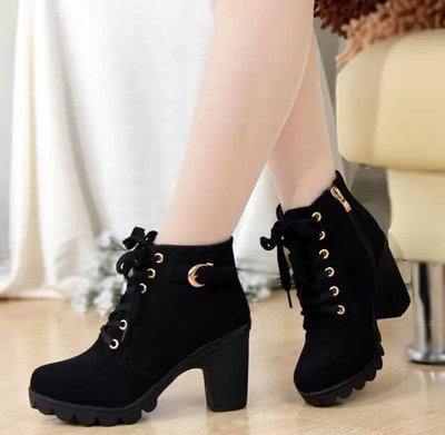 Liora Suede Mid-Heel Ankle Boots