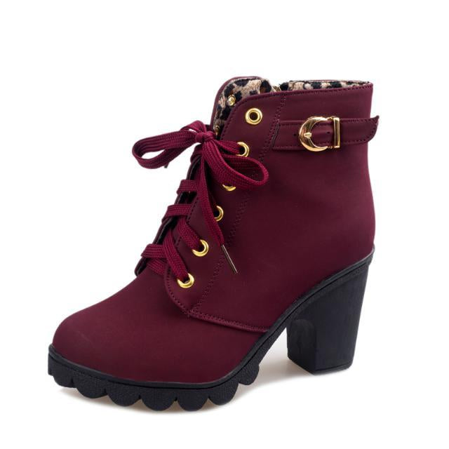 Liora Suede Mid-Heel Ankle Boots