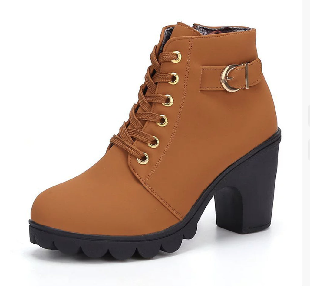 Liora Suede Mid-Heel Ankle Boots