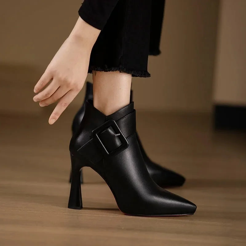 Ashley Buckle Heel Boots