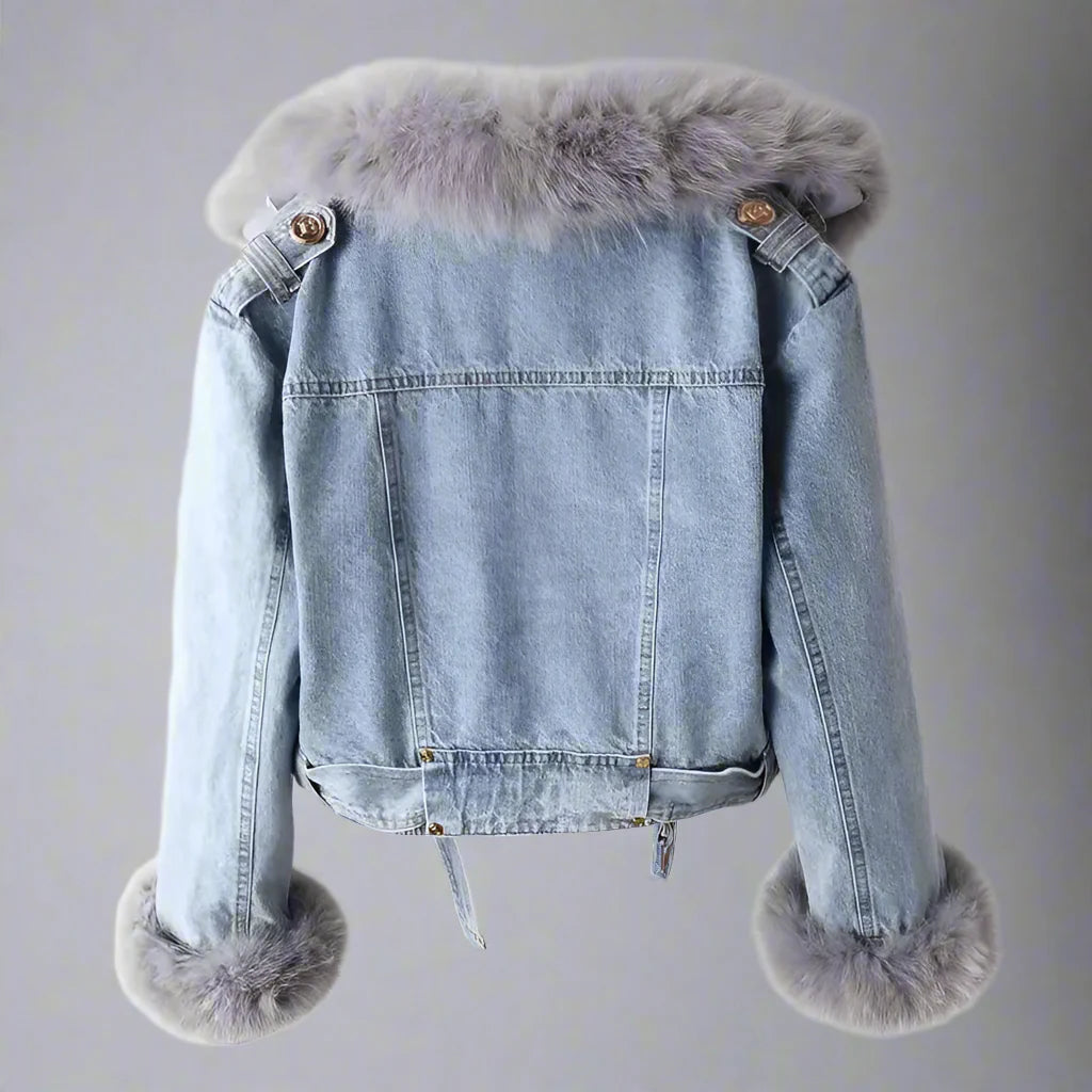 MONROE FUR COLLAR DENIM JACKET
