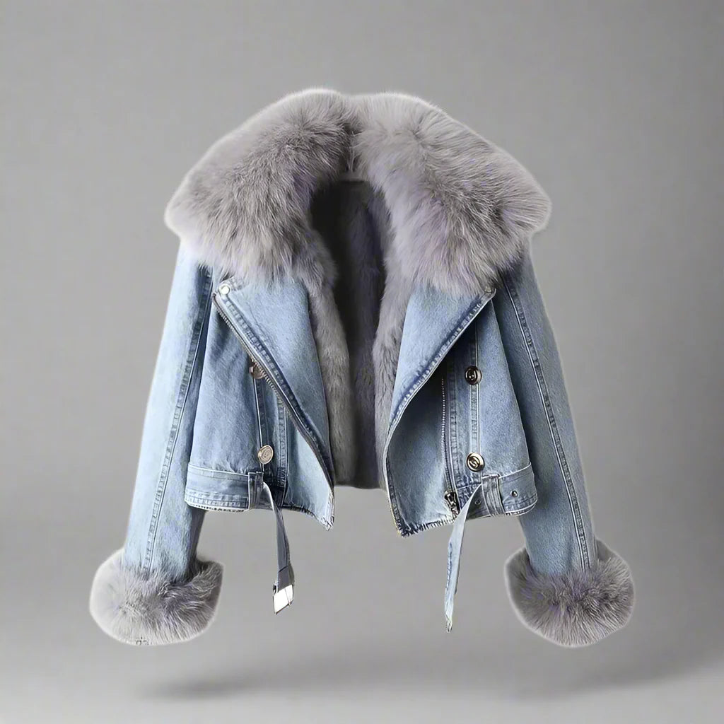 MONROE FUR COLLAR DENIM JACKET