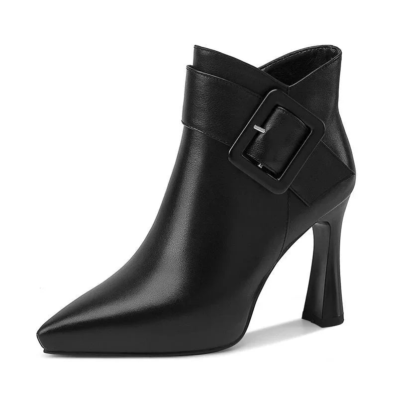 Ashley Buckle Heel Boots