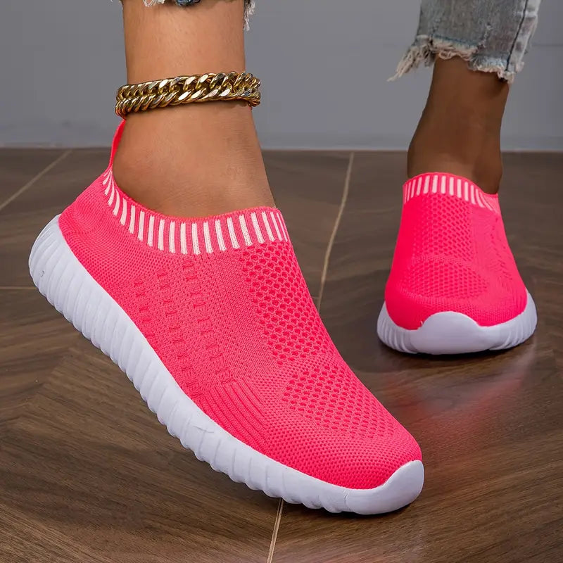 Breathable Knit Slip-On Sneakers
