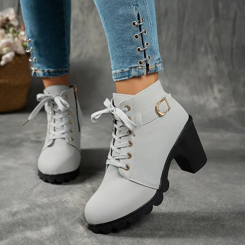 Liora Suede Mid-Heel Ankle Boots